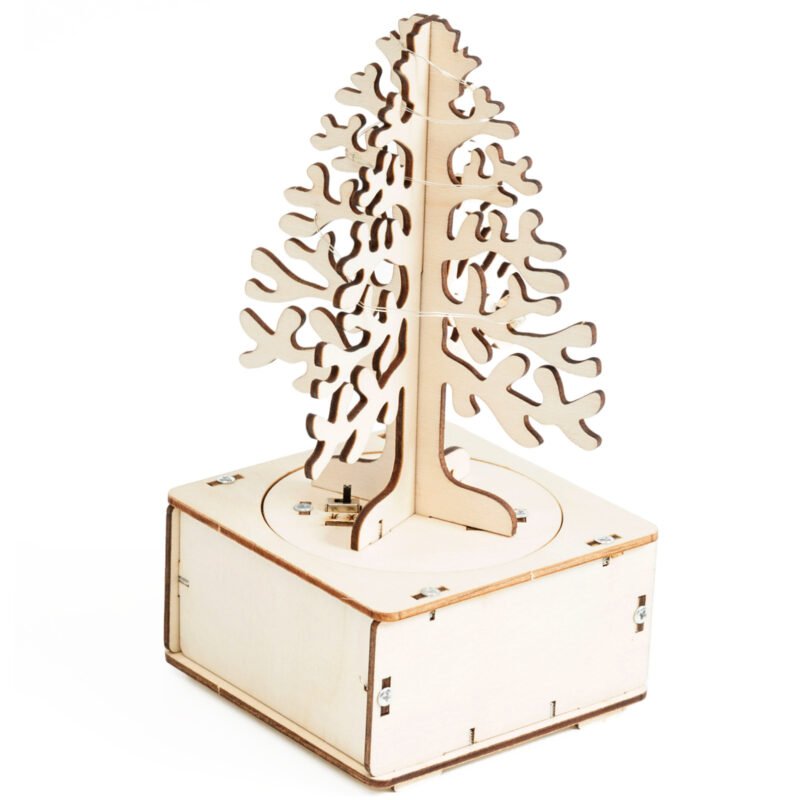 DIY wooden rotating LED Christmas tree STEM kit for kids – fun festive engineering project by STEMgineers Australia