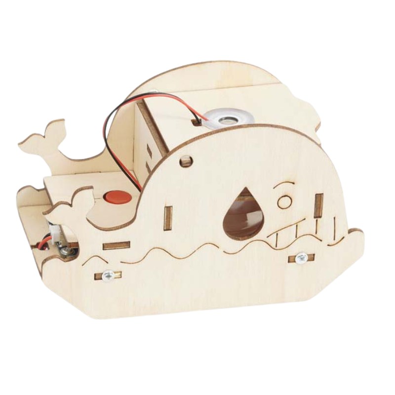 Wooden STEM humidifier kit with electronic components.
